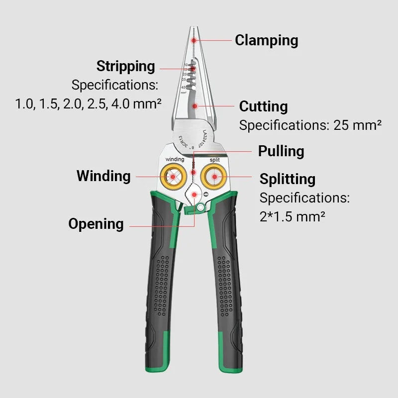 7 in 1  Multifunctional Stainless Steel Wire Stripping Pliers