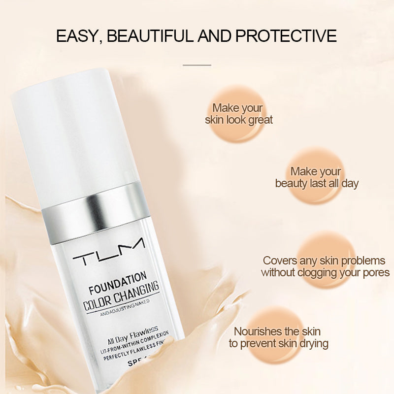 TLM Flawless Colour Changing Warm Skin Tone Long Lasting Foundation