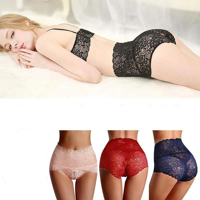 Women's Lace Breathable Seamless High Waist Panties