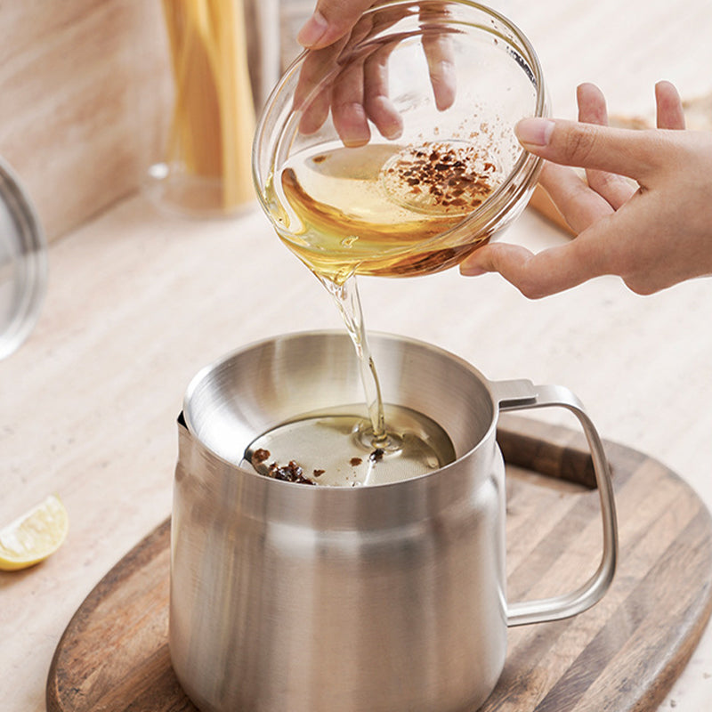 2-in-1 Stainless Steel Multifunctional Oil Strainer Pot