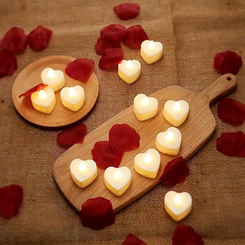 24pcs Romantic LED Heart-shaped Electronic Flameless Candle Lights