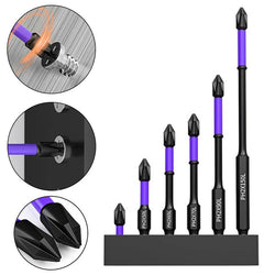 6pcs Upgraded High Hardness and Strong Magnetic Bit with Base