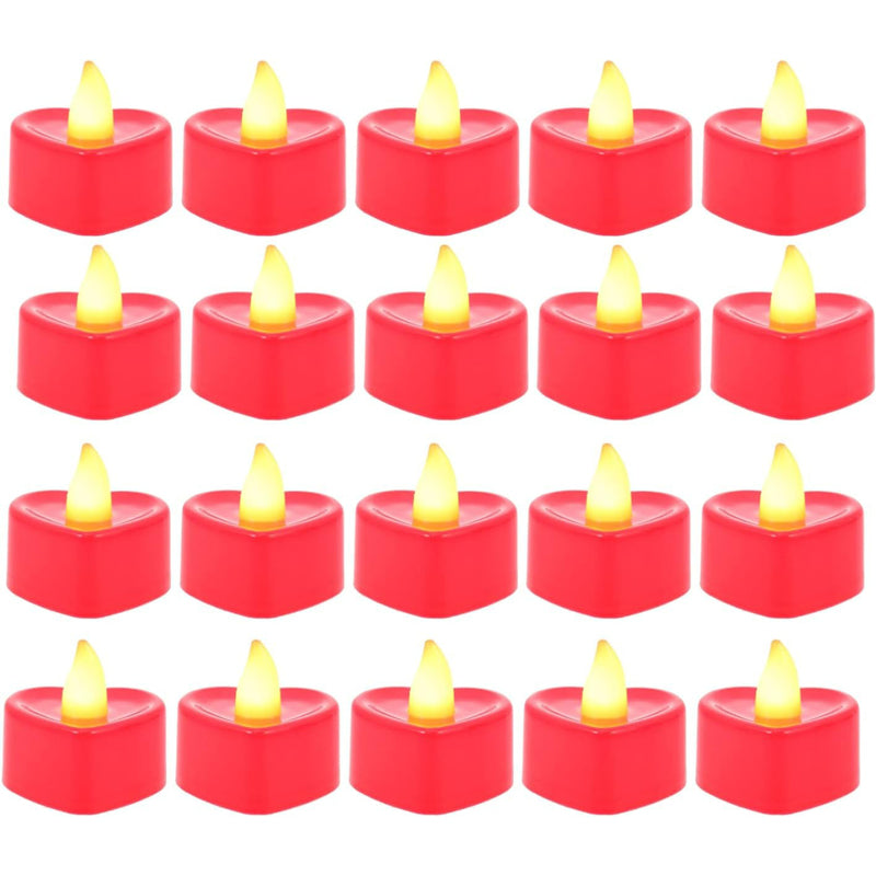 24pcs Romantic LED Heart-shaped Electronic Flameless Candle Lights