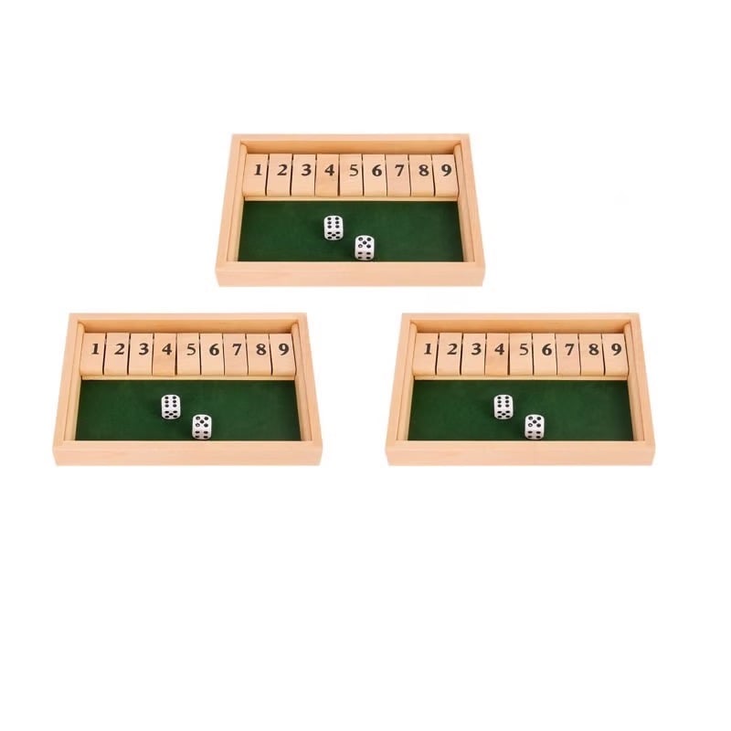 Shut The Box Game - Fun Table Math Game for Adults & Kids