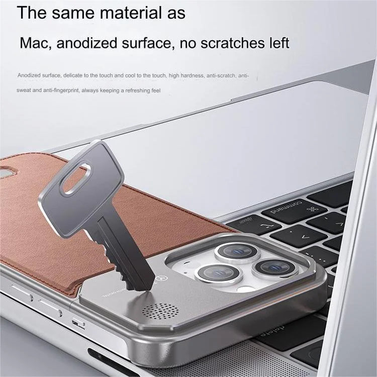 Luxury Leather Titanium Case For iPhone With Magsafe