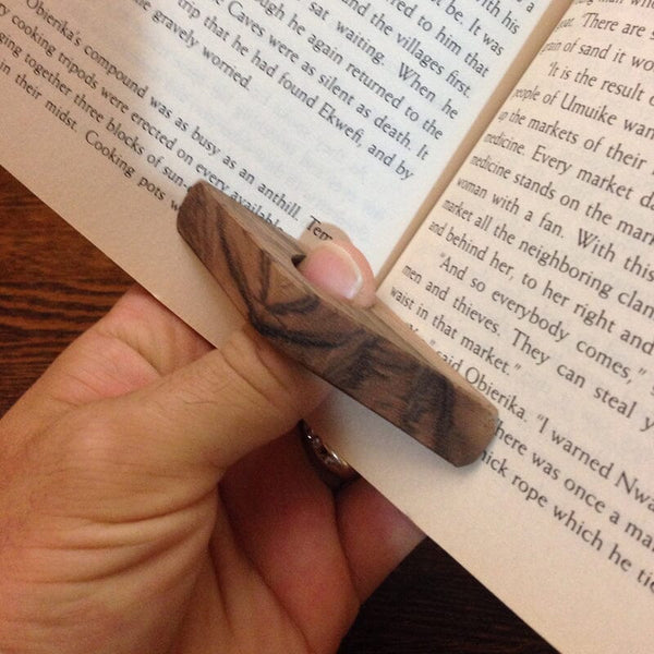 Natural Walnut Book Page Holder Thumb Bookmark