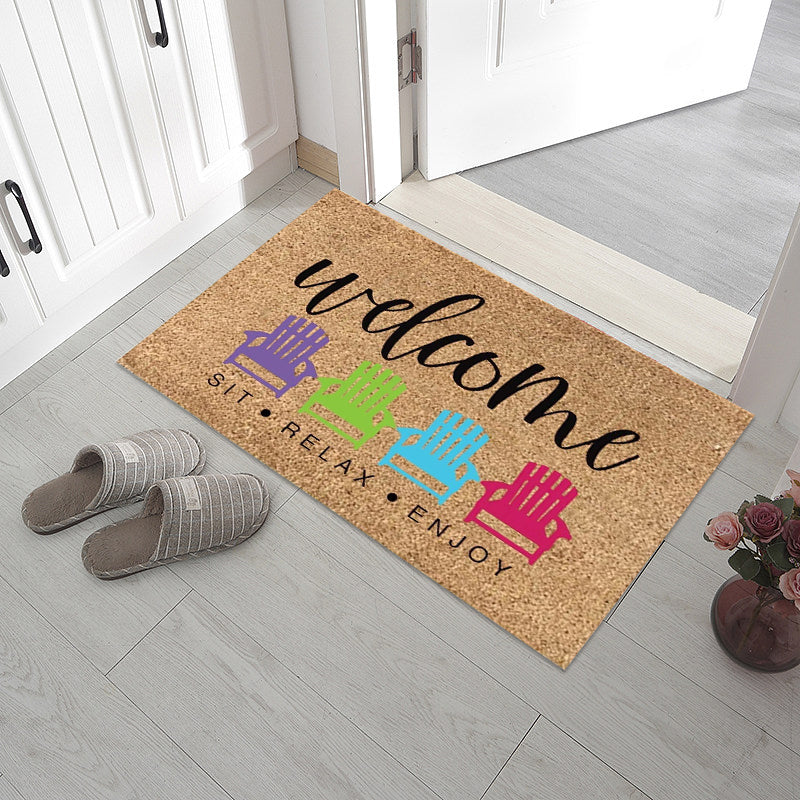 Welcome Decorative Doormat, Anti Slip Floor Mats for Entryway