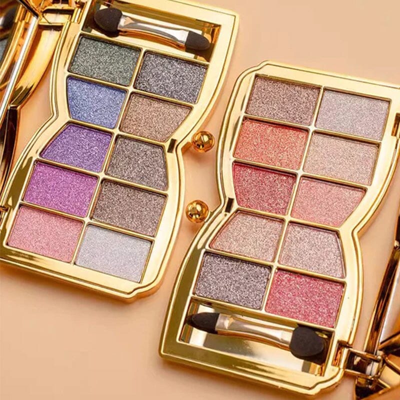 10 Colors Cream Shiny Eyeshadow Palette With Brush