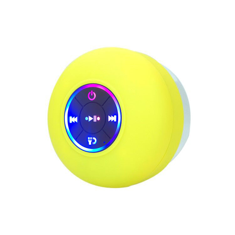 Mini Waterproof Suction Cup Shower Bluetooth Speaker with Led Light