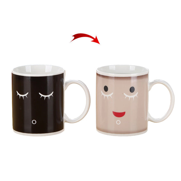 Morning Smiley Magic Heat Sensitive Color Changing Ceramic Coffee Mug