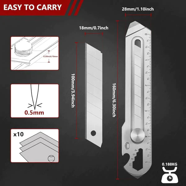 6 in 1 All-Purpose Portable Stainless Steel Utility Knife