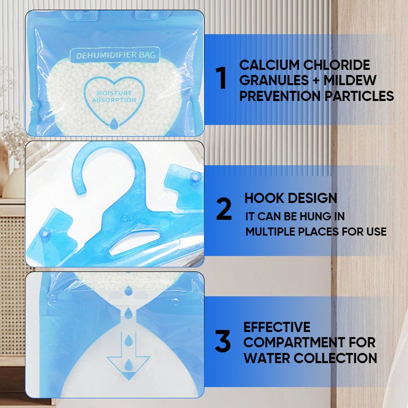 Hanging Interior Wardrobe Dehumidifier, Hanging Moisture Absorber Bags