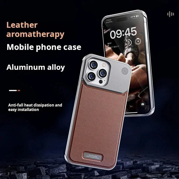 Luxury Leather Titanium Case For iPhone With Magsafe