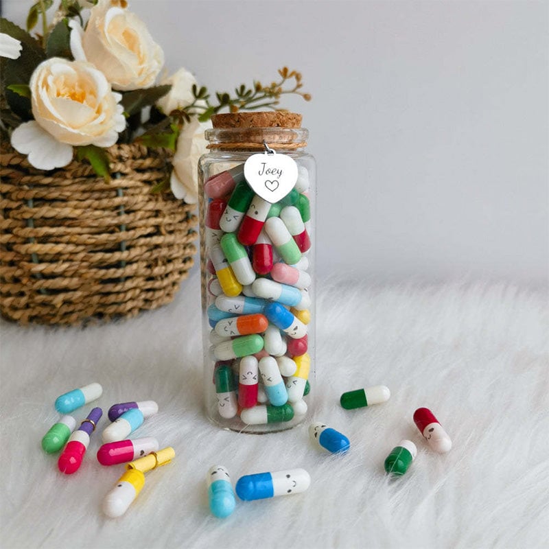 Mixed Color Capsule Letters Message In Glass Bottles