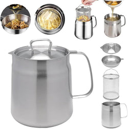 2-in-1 Stainless Steel Multifunctional Oil Strainer Pot