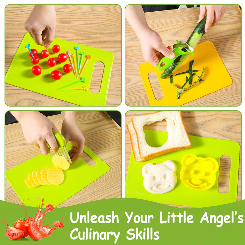 46pcs Toddler Montessori Safe Knives Kitchen Tools Veggies Cooking Sets Educational Toys