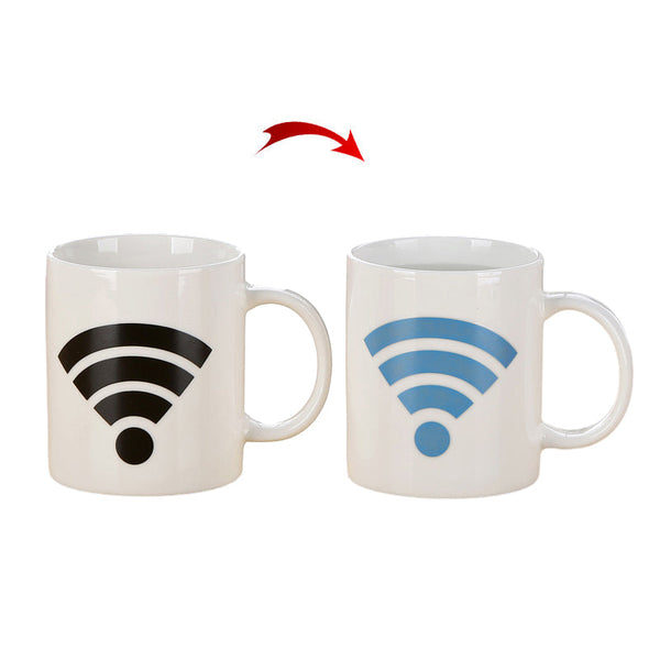 Wi-Fi Signal Magic Heat Sensitive Color Changing Ceramic Coffee Mug