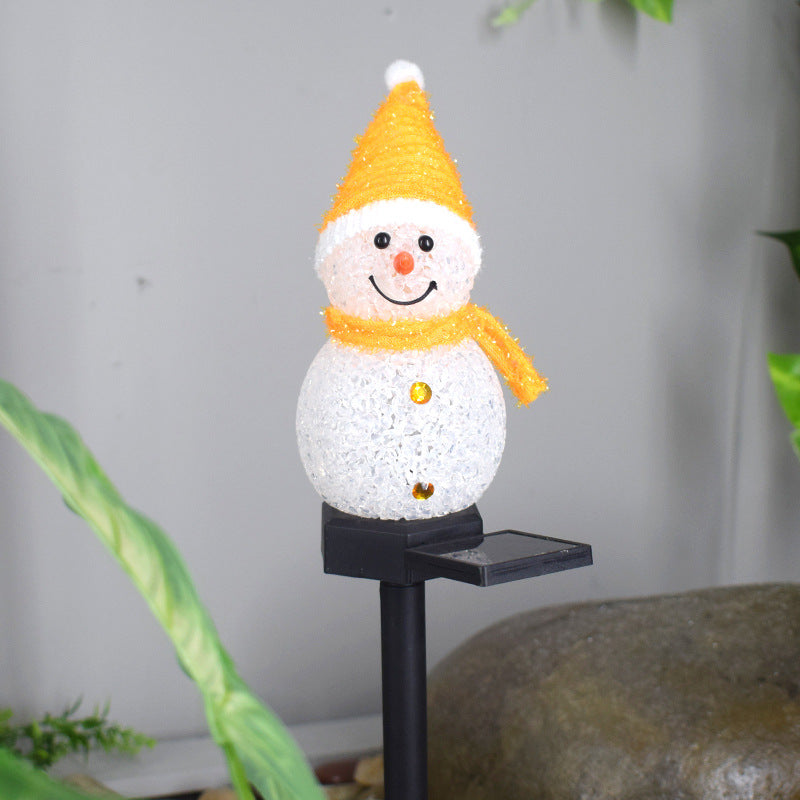 Super Cute Waterproof Solar Power Snowman Lamp