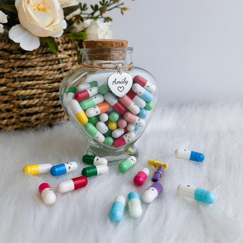 Mixed Color Capsule Letters Message In Glass Bottles