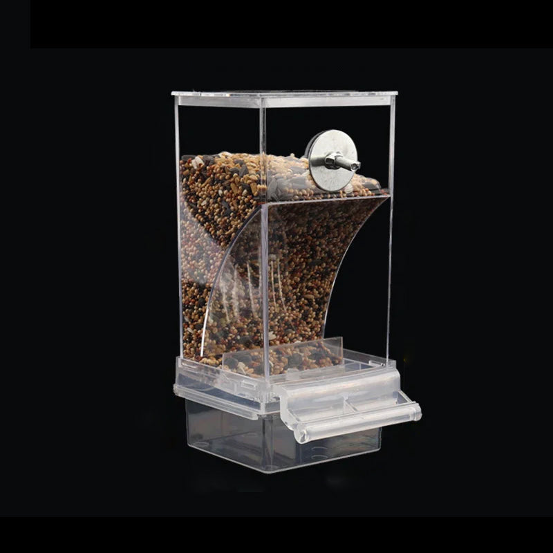 Automatic No-Spill Transparent Bird Feeder for Small and Medium Parakeets