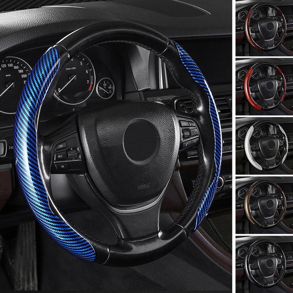 Universal Carbon Fiber Snap-on Steering Wheel Cover