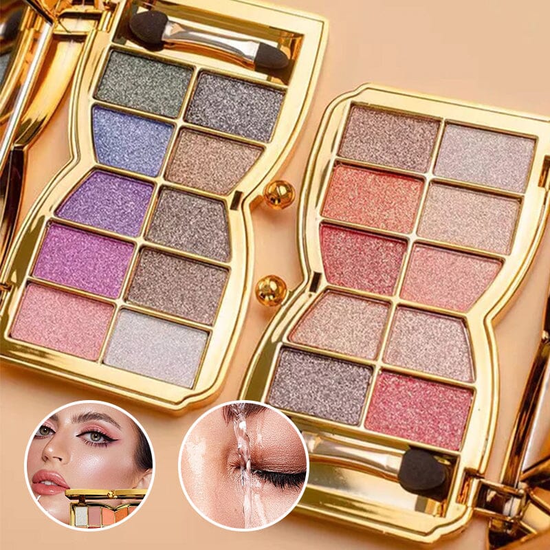 10 Colors Cream Shiny Eyeshadow Palette With Brush