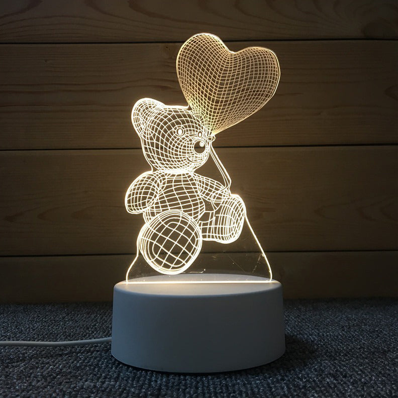 3D Love Bear Night Light