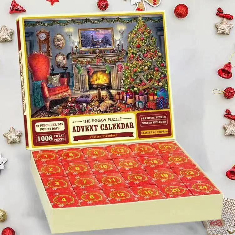 Christmas Advent Calendar Jigsaw Puzzle Blind Box 1000/1008pcs