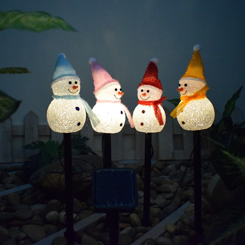 Super Cute Waterproof Solar Power Snowman Lamp