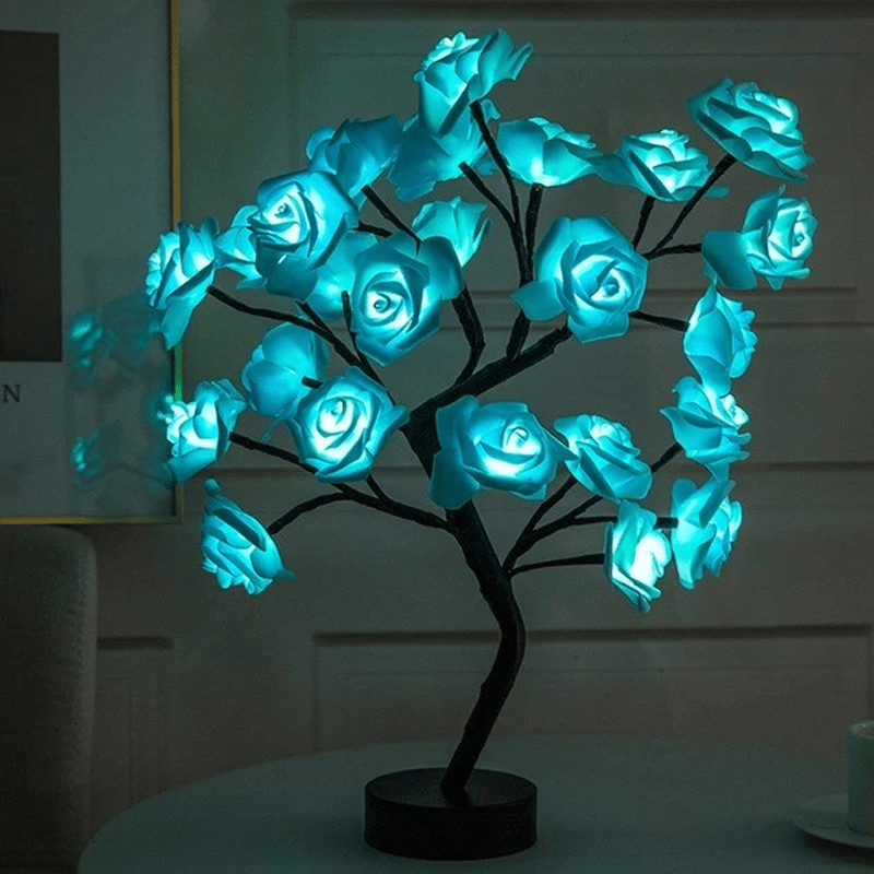 Tabletop Rose Flower Tree Lamp