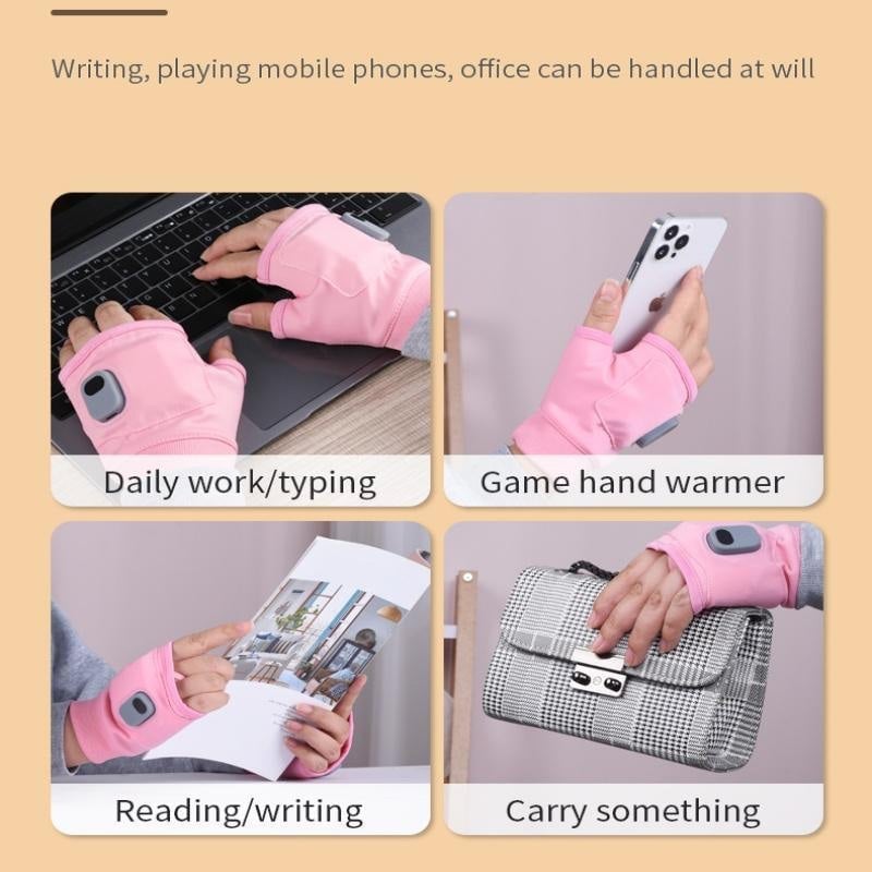 USB Rechargeable Heated Fingerless Gloves