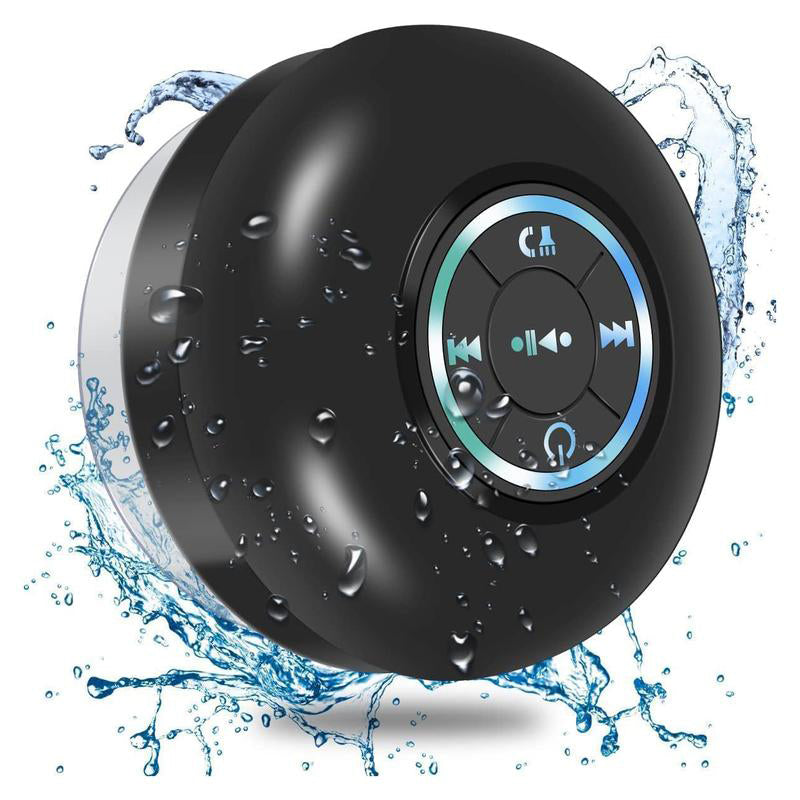 Mini Waterproof Suction Cup Shower Bluetooth Speaker with Led Light