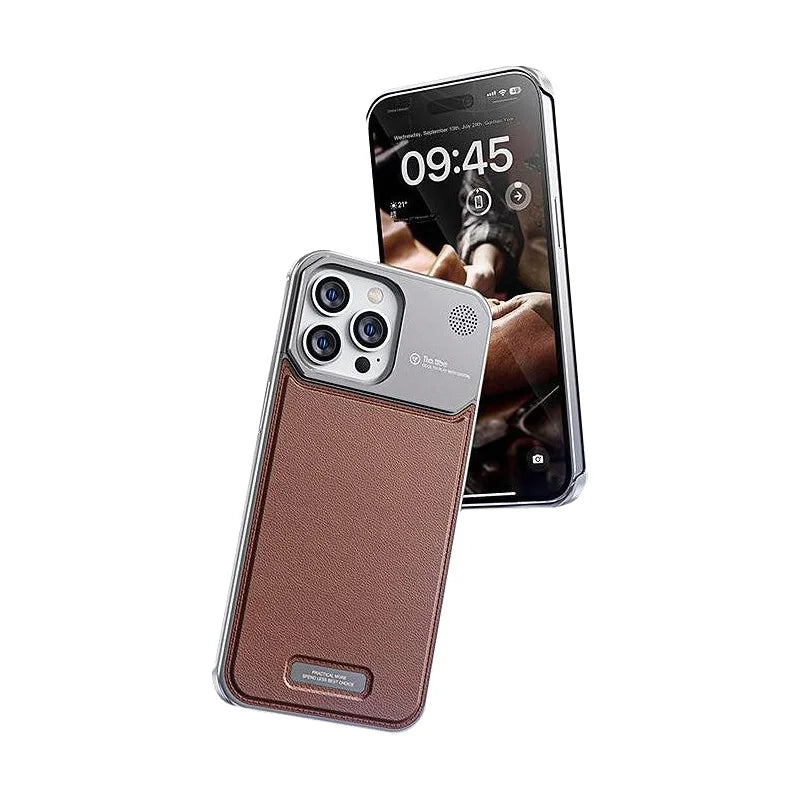 Luxury Leather Titanium Case For iPhone With Magsafe