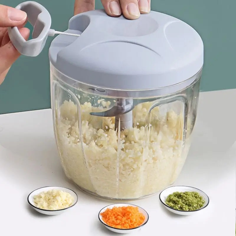 Manual Food Chopper, Hand Pull String Meat Grinder Vegetables Fruits Cutter