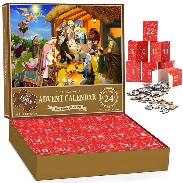 Nativity Scene Jigsaw Puzzle 1000/1008 Pieces Christmas Advent Calendar