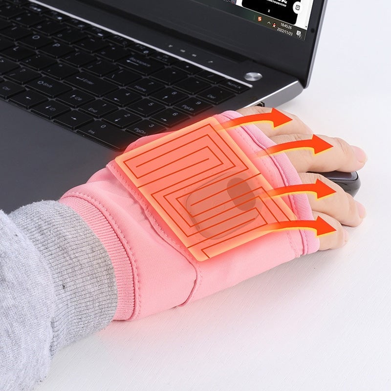 USB Rechargeable Heated Fingerless Gloves