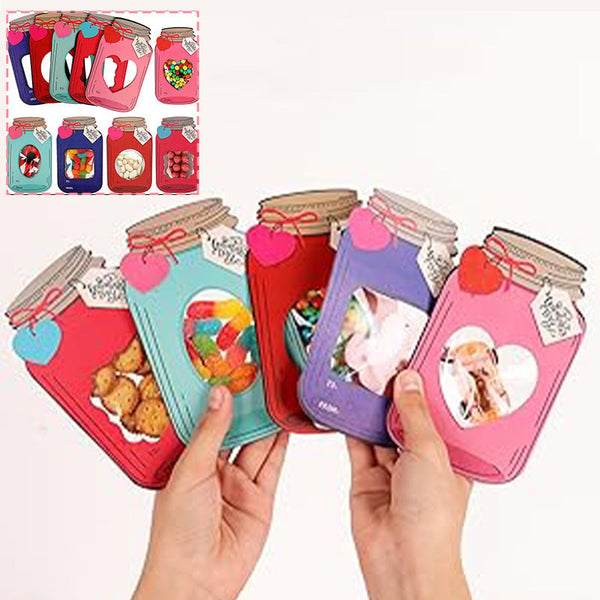 50/100 Pack Creative Mason Jar Valentine's Gift Bags with Tags