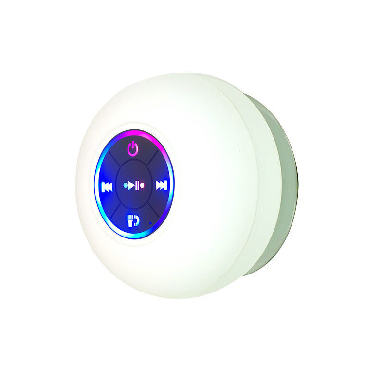 Mini Waterproof Suction Cup Shower Bluetooth Speaker with Led Light