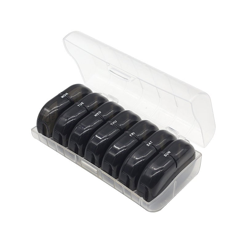 Portable Multicolour Weekly Monthly Pill Organizer, 2 Times A Day Pill Box