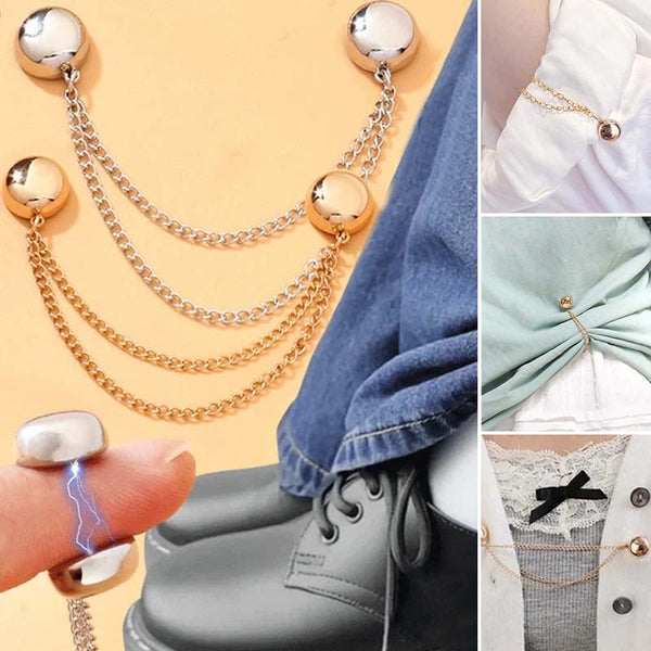 Multi-Function Magnetic Clothing Clip, Removable Pins for Cardigan, Cuff Hem