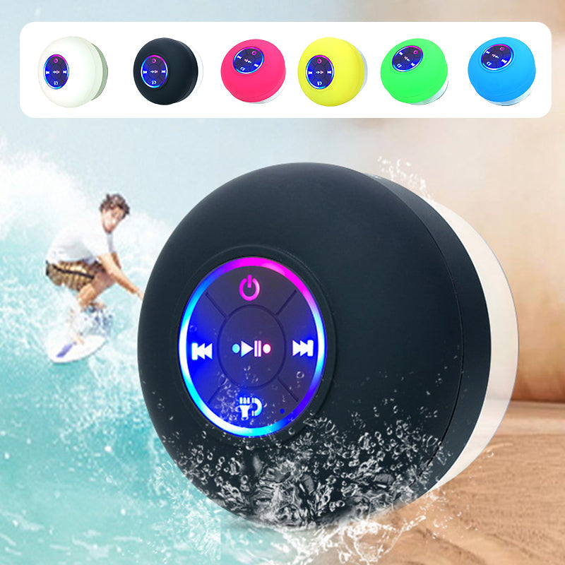 Mini Waterproof Suction Cup Shower Bluetooth Speaker with Led Light