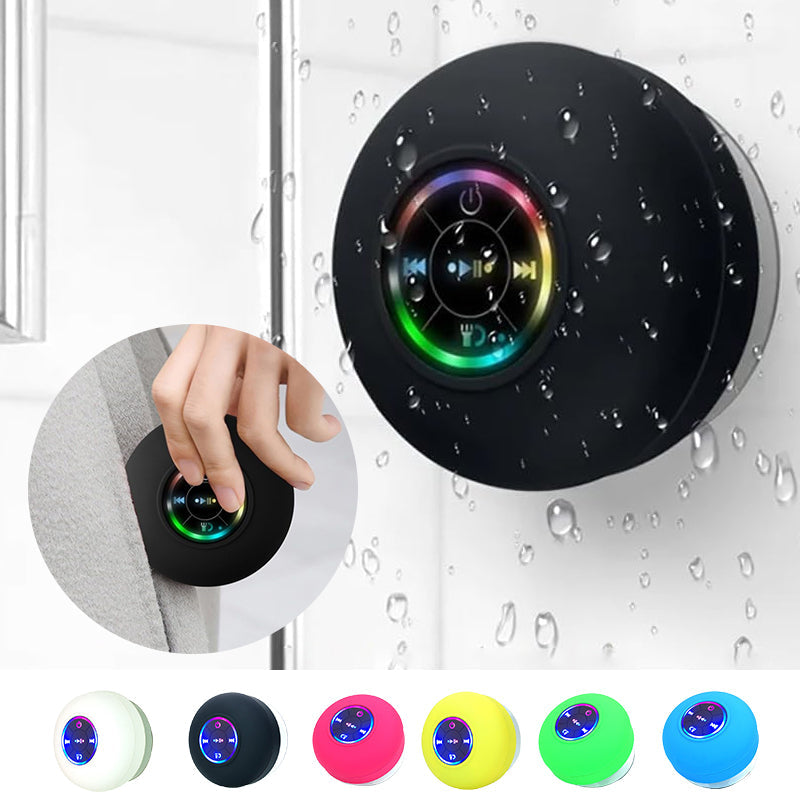 Mini Waterproof Suction Cup Shower Bluetooth Speaker with Led Light