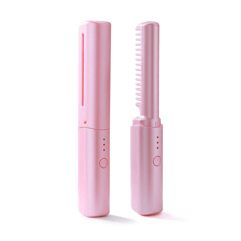 Rechargeable Mini Hair Straightener & Curling 2 in 1 Cordless Comb