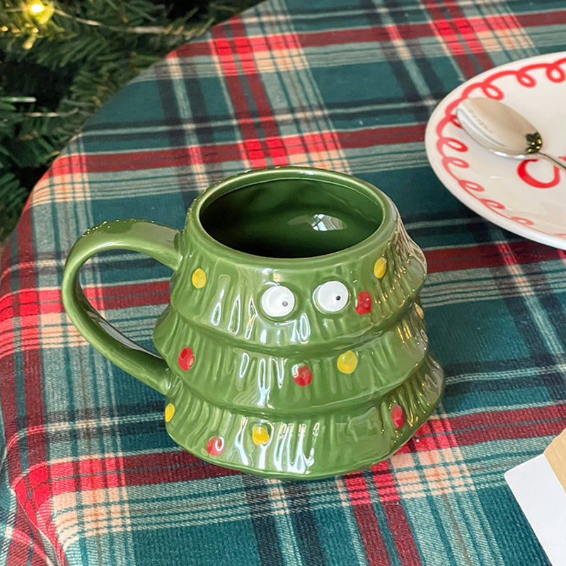 Creative Big Eyes Christmas Tree Mug