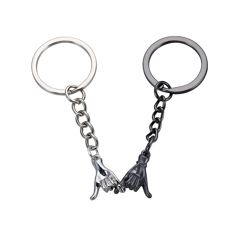 Promise Never to Be Apart Pull Hook Finger Couple Matching Keychains