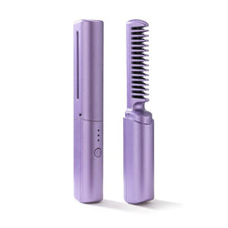 Rechargeable Mini Hair Straightener & Curling 2 in 1 Cordless Comb