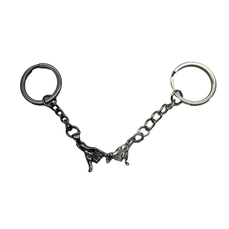 Promise Never to Be Apart Pull Hook Finger Couple Matching Keychains