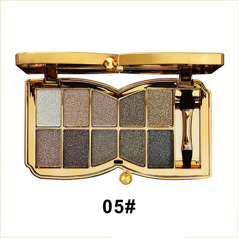 10 Colors Cream Shiny Eyeshadow Palette With Brush