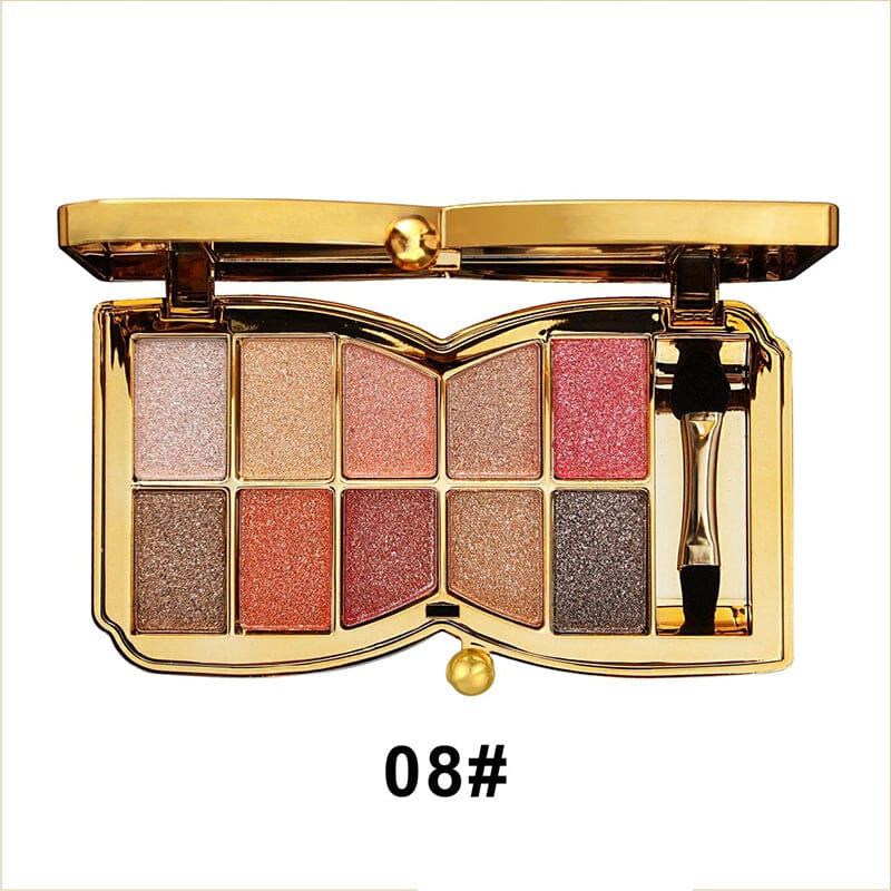 10 Colors Cream Shiny Eyeshadow Palette With Brush