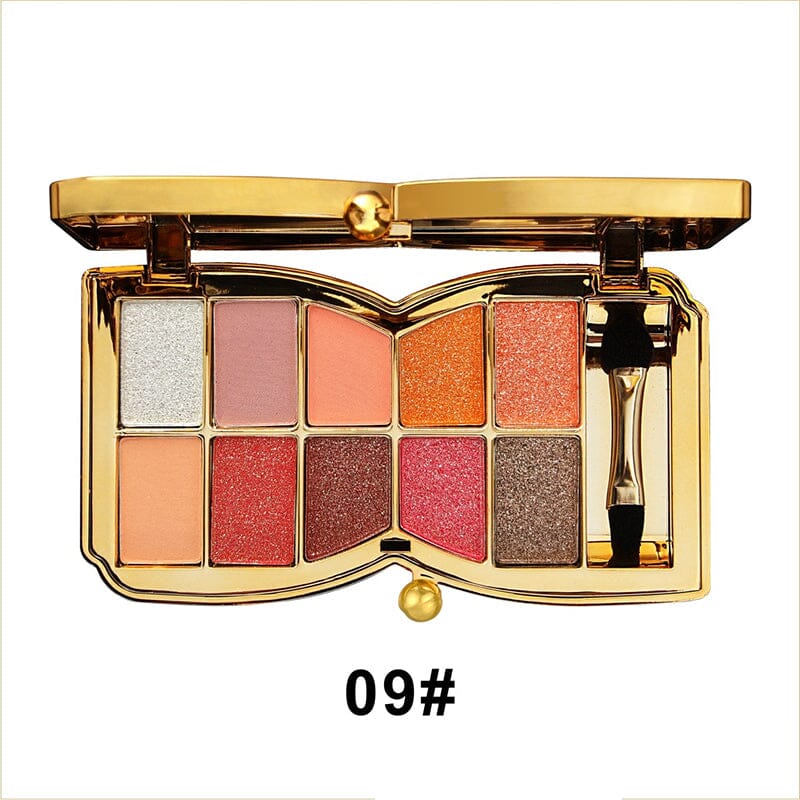 10 Colors Cream Shiny Eyeshadow Palette With Brush